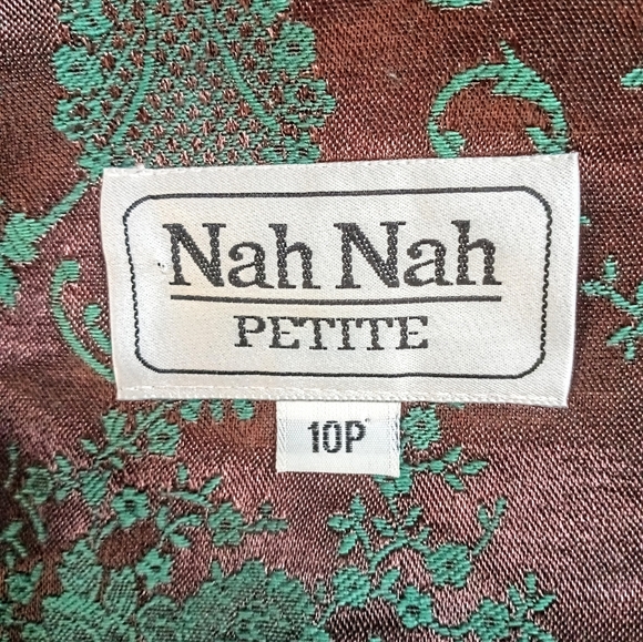 American Vintage :: 80s Glam Nah Nah Women Evening Jacket Skirt Set Size 10P - Picture 10 of 11